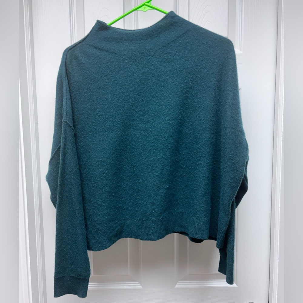Anthropologie Pilcro 100% Cashmere Cropped Sweater | Green Oversized | Size S